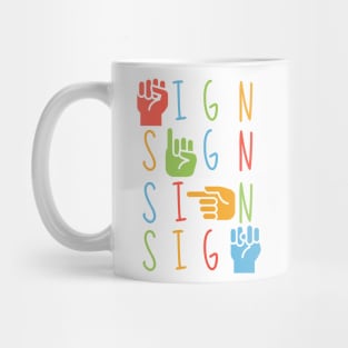 ASL Sign- American Sign Language Alphabet Mug